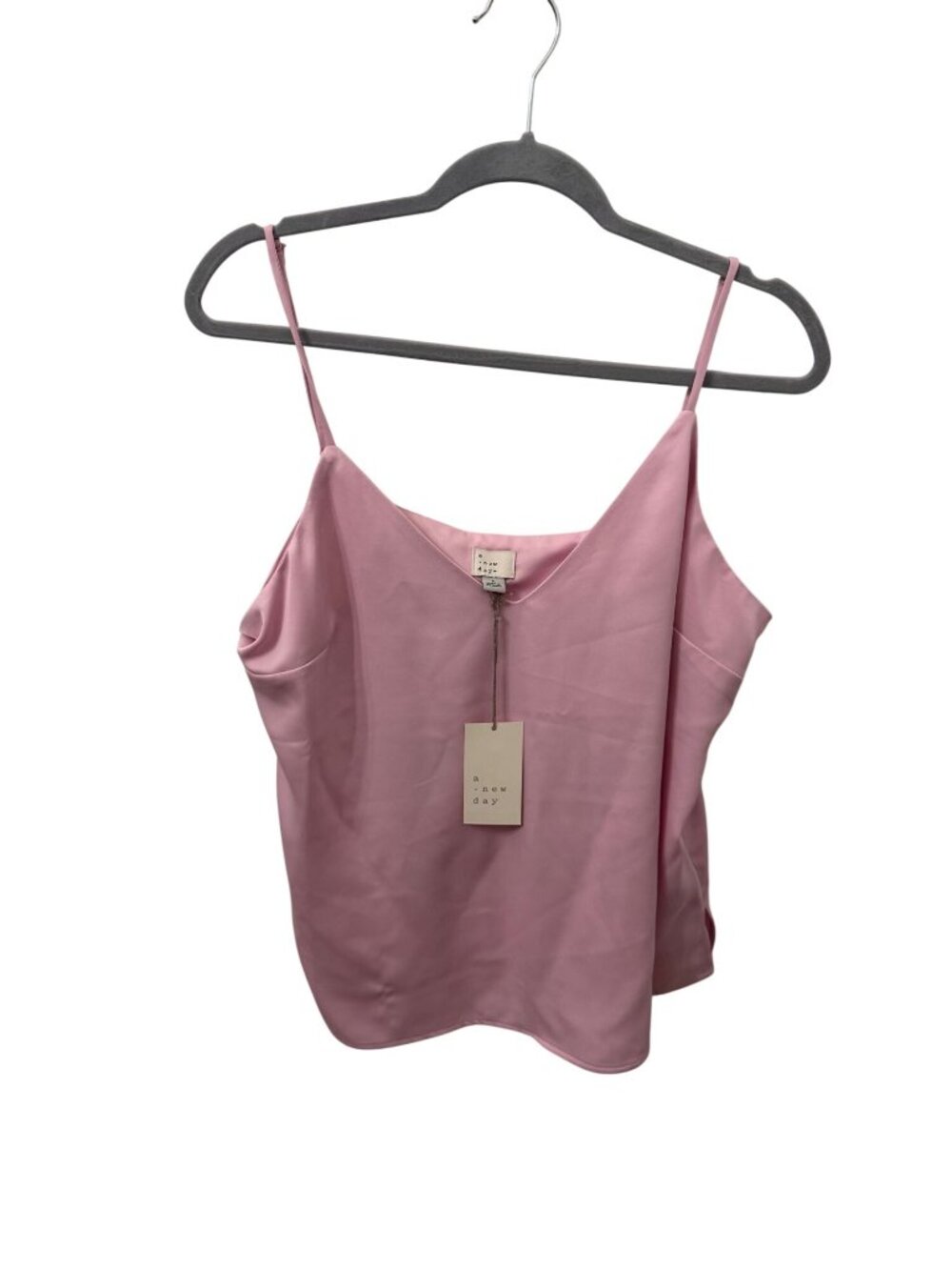 NWT Women's A new day pink silky tank top size large